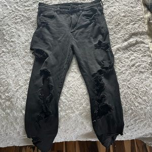 American Eagle Black Distressed Jeans